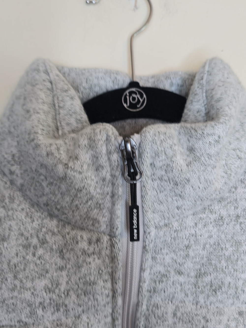 NWT New Balance Sweater Fleece Jacket Heather Gray Full Zip Sherpa Lined Size L - Picture 8 of 8